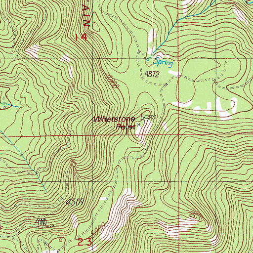 Topographic Map of Whetstone Point, OR