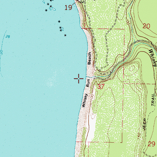 Topographic Map of Whisky Run, OR