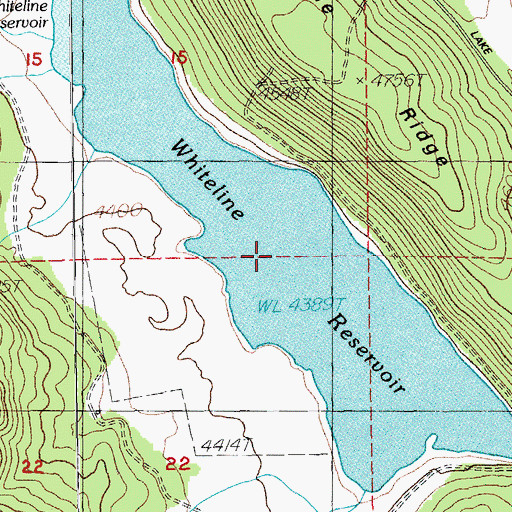Topographic Map of Whiteline Reservoir, OR