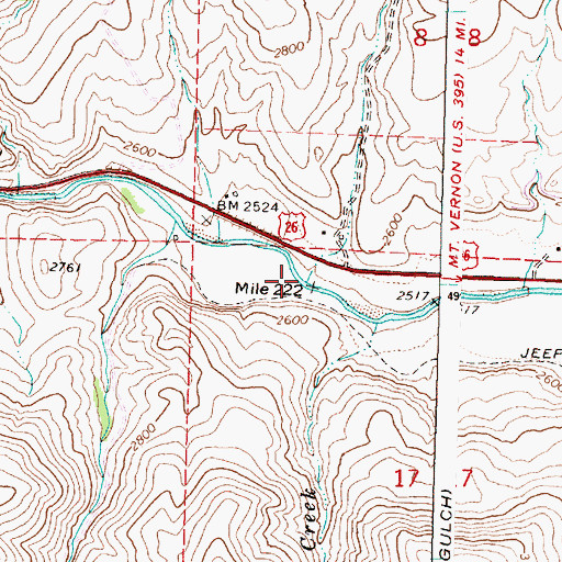 Topographic Map of Wiley Creek, OR