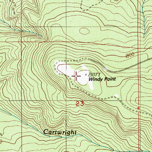 Topographic Map of Windy Point, OR