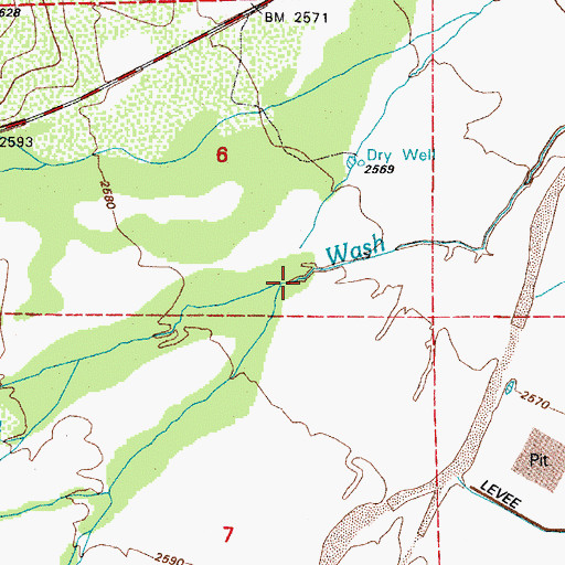 Topographic Map of South Mendoza Wash, AZ