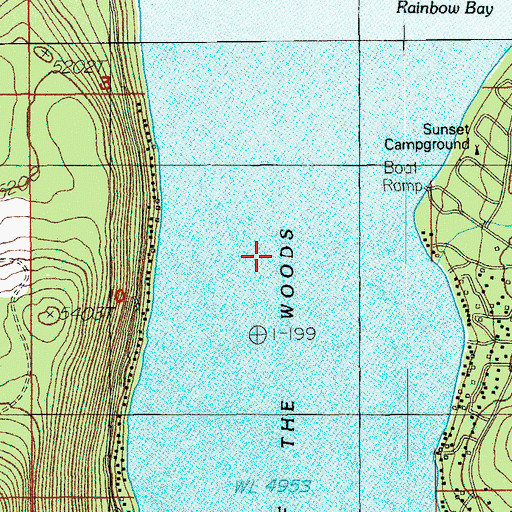 Topographic Map of Lake of the Woods, OR