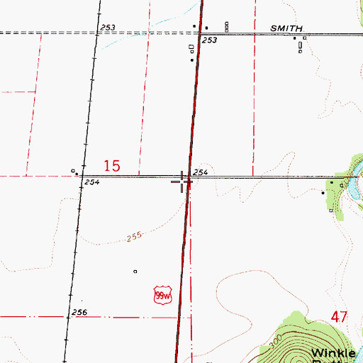 Topographic Map of Buchanan, OR