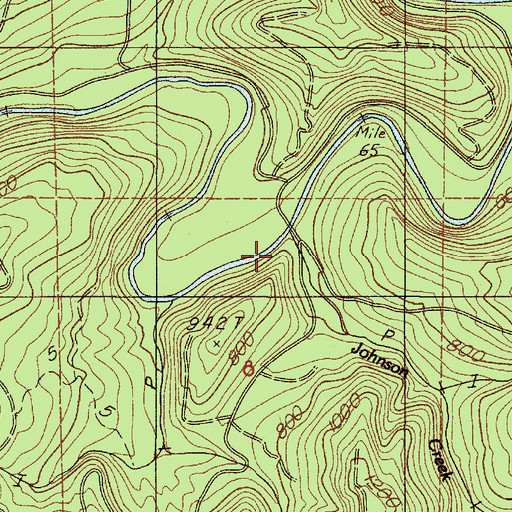 Topographic Map of Johnson Creek, OR