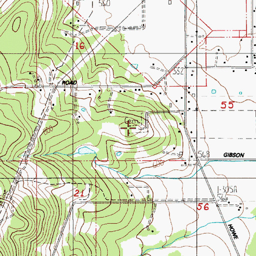 Topographic Map of Creswell Association Cemetery, OR