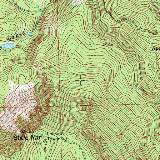 Topographic Map of Slide Mountain Geological Area, OR