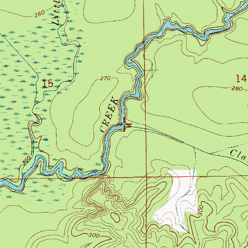 Topographic Map of Clansy Branch, AL