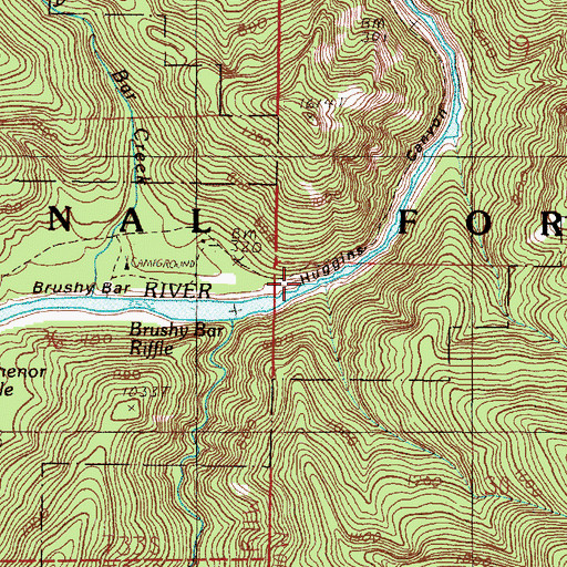 Topographic Map of Huggins Canyon, OR