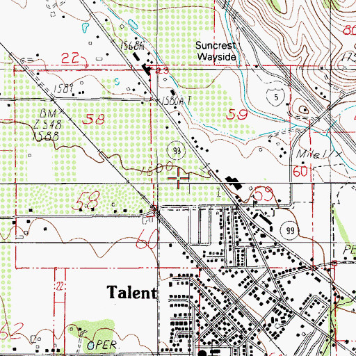 Topographic Map of Dunkard Cemetery, OR