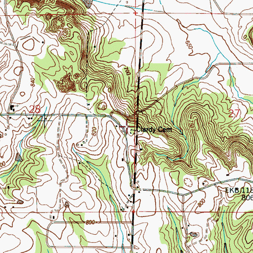 Topographic Map of Clardy Cemetery, AL