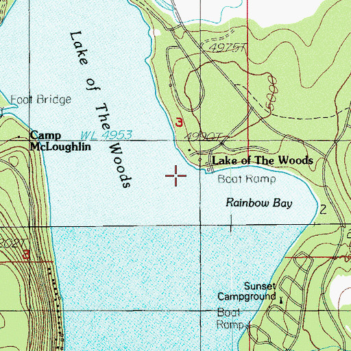 Topographic Map of White Pine Campground (historical), OR