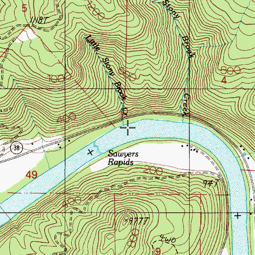 Topographic Map of Little Stony Brook Creek, OR