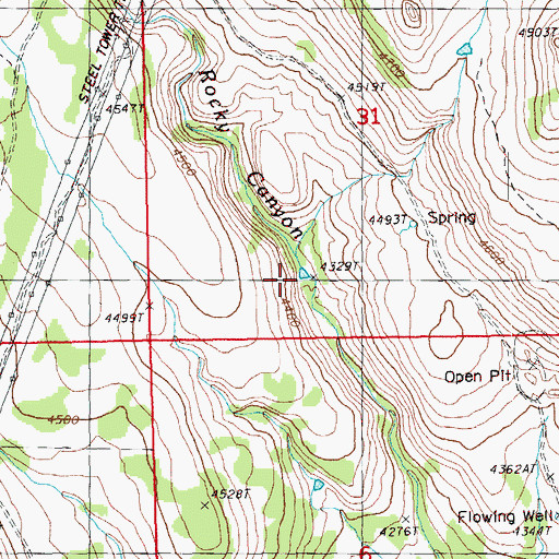 Topographic Map of Mahoney Reservoir, OR