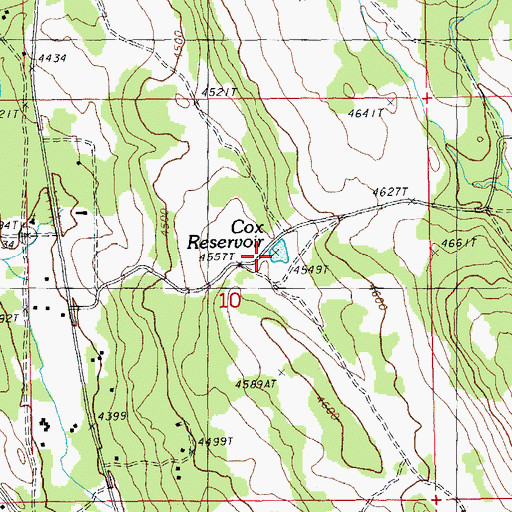 Topographic Map of Cox Reservoir, OR