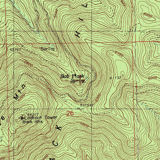 Topographic Map of Bob Plank Spring, OR