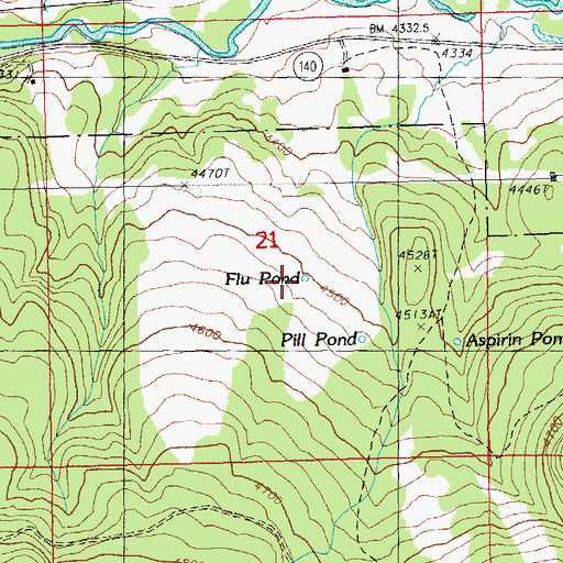 Topographic Map of Flu Pond, OR