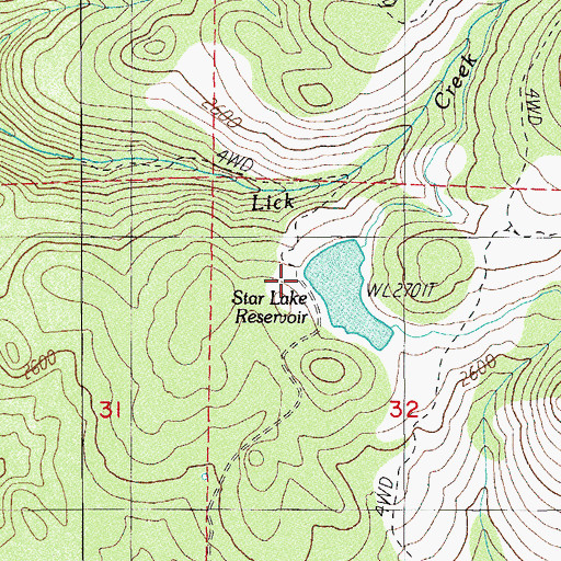 Topographic Map of Star Lake Dam, OR
