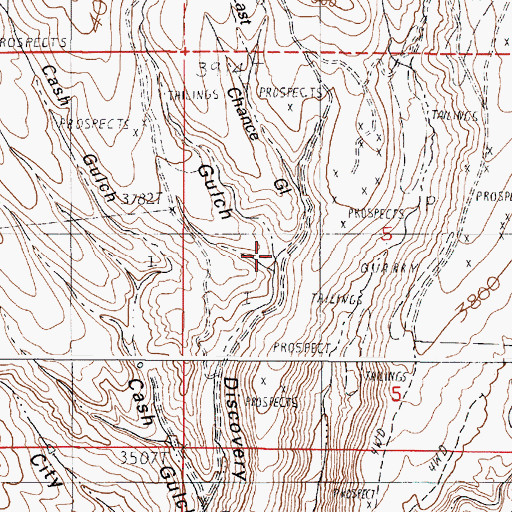Topographic Map of Last Chance Gulch, OR