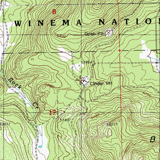 Topographic Map of Schonchin Cinder Pit, OR