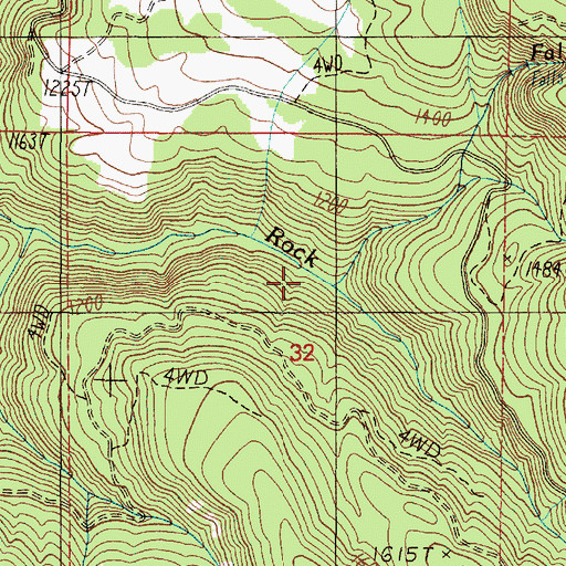 Topographic Map of Fall Creek, OR