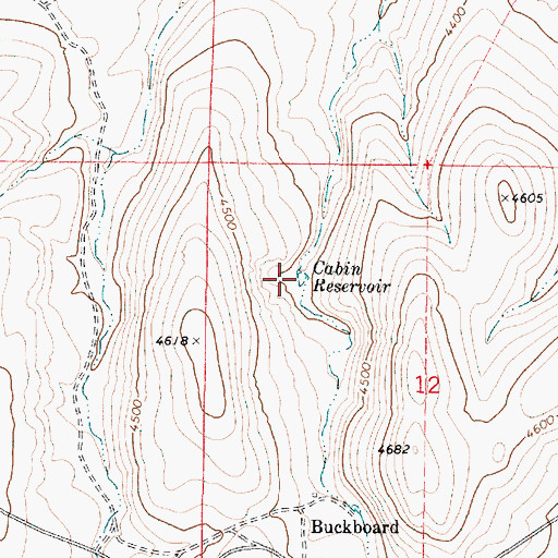 Topographic Map of Cabin Reservoir, OR