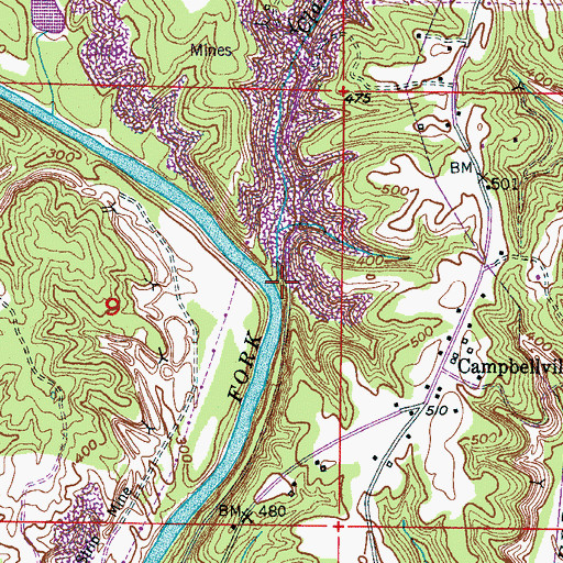 Topographic Map of Clark Branch, AL