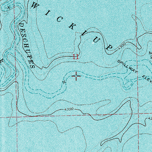 Topographic Map of Wickiup Reservoir, OR