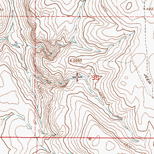 Topographic Map of Hot Rock Reservoir, OR