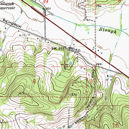 Topographic Map of Courter Reservoir, OR