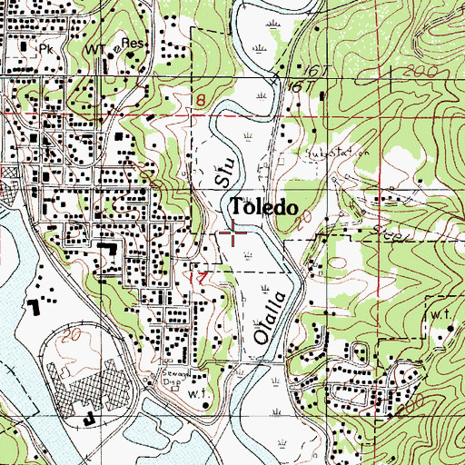 Topographic Map of Olalla Barrier Reservoir, OR