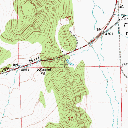 Topographic Map of Cory Reservoir, OR