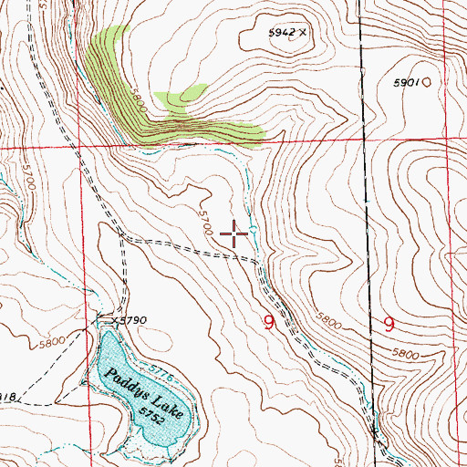 Topographic Map of Lower Basin Draw Reservoir, OR
