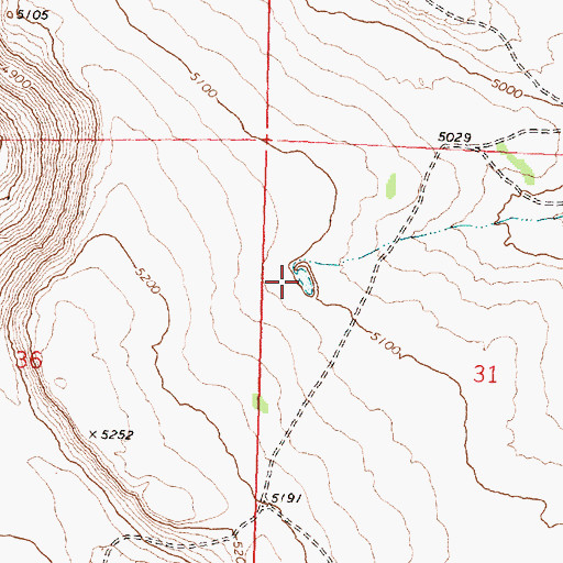 Topographic Map of Cork Reservoir Number Seven, OR