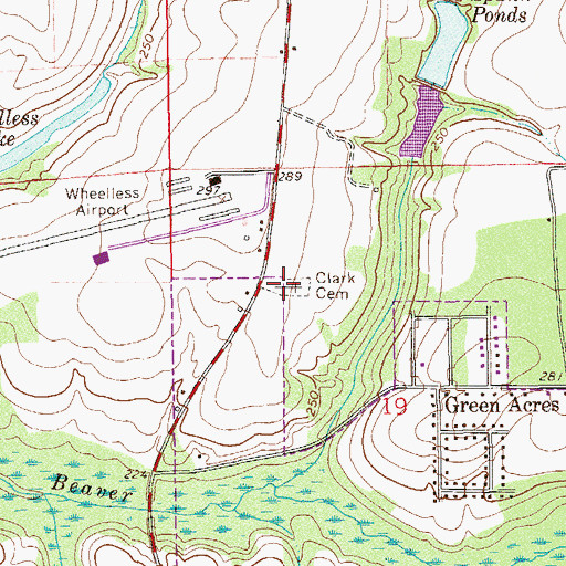 Topographic Map of Clark Cemetery, AL