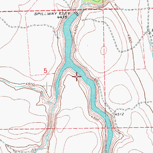 Topographic Map of Silver Creek Reservoir, OR