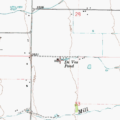 Topographic Map of De Vos Pond, OR