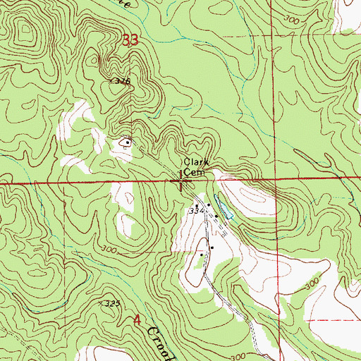 Topographic Map of Clark Cemetery, AL