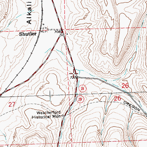 Topographic Map of West Fork Shutler Creek, OR