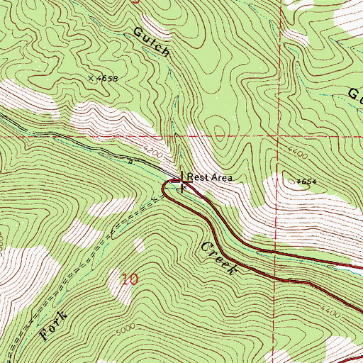 Topographic Map of Vance Creek Safety Rest Area (historical), OR