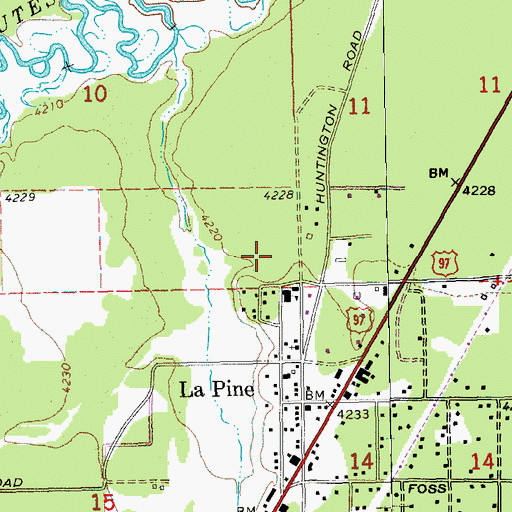 Topographic Map of La Pine Elementary School, OR
