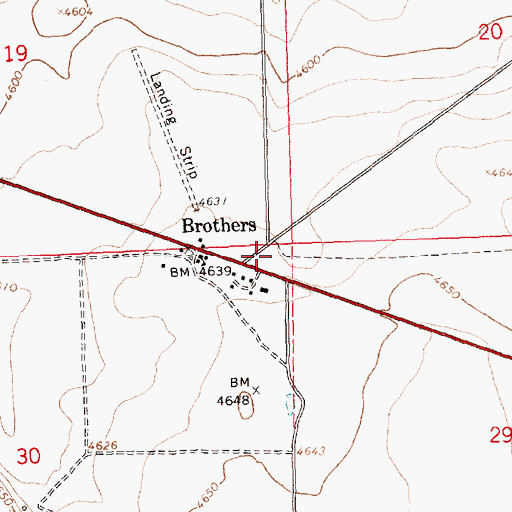 Topographic Map of Brothers Oasis Safety Rest Area, OR