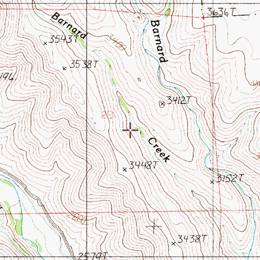 Topographic Map of Spring Creek Ditch, OR