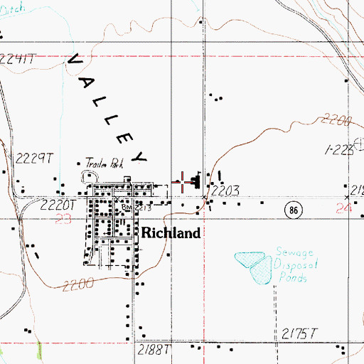 Topographic Map of Richland Elementary School (historical), OR
