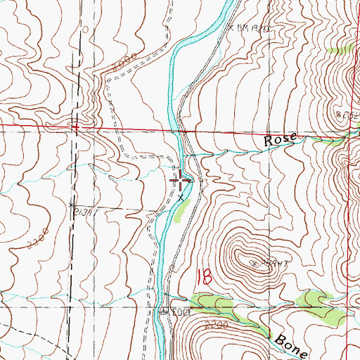 Topographic Map of Fossil Creek, OR