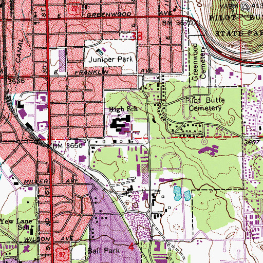 Topographic Map of Woodland Pond Park, OR