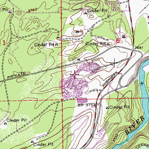 Topographic Map of Skyliners Park Sports Complex, OR