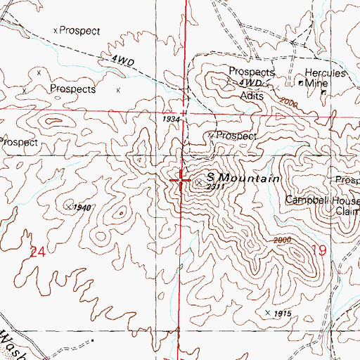 Topographic Map of S Mountain, AZ