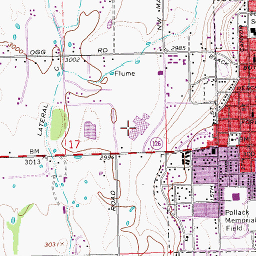 Topographic Map of Redmond High School, OR