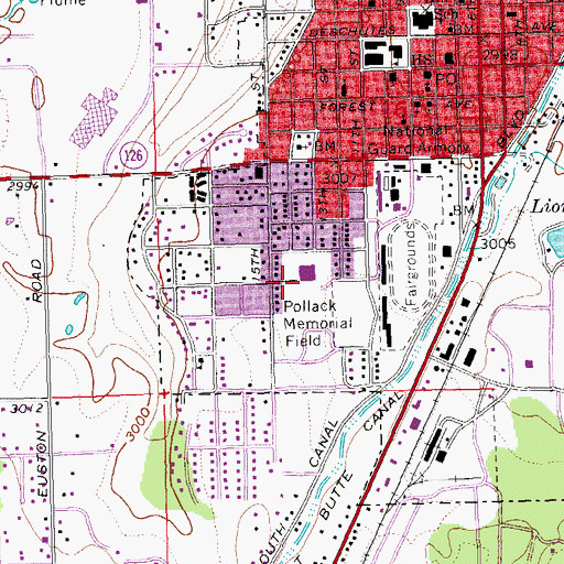 Topographic Map of M A Lynch Elementary School, OR